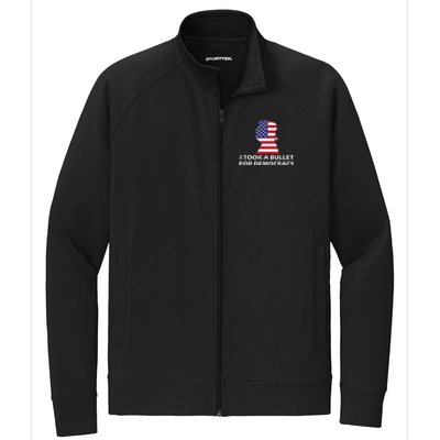 I Took A Bullet For Democracy Quote Saying Stretch Full-Zip Cadet Jacket