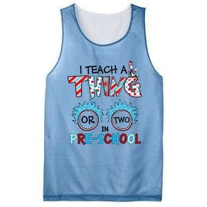 I Teach A Thing Or Two In Pre School Back To School Team Mesh Reversible Basketball Jersey Tank