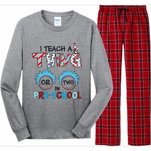 I Teach A Thing Or Two In Pre School Back To School Team Long Sleeve Pajama Set