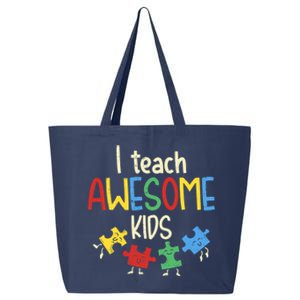 I Teach Awesome Autism Special Education Teacher 25L Jumbo Tote