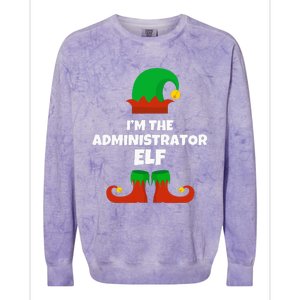 IM The Administrator Elf Family Pajama Christmas Admin Colorblast Crewneck Sweatshirt