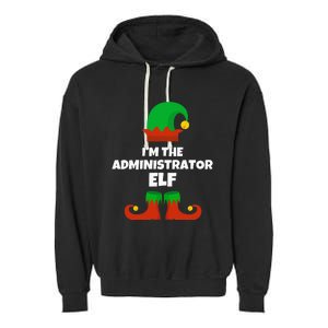 IM The Administrator Elf Family Pajama Christmas Admin Garment-Dyed Fleece Hoodie