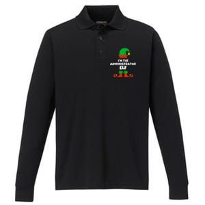 IM The Administrator Elf Family Pajama Christmas Admin Performance Long Sleeve Polo