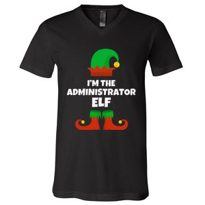 IM The Administrator Elf Family Pajama Christmas Admin V-Neck T-Shirt