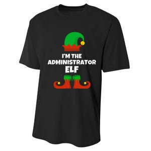 IM The Administrator Elf Family Pajama Christmas Admin Performance Sprint T-Shirt