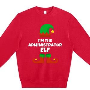 IM The Administrator Elf Family Pajama Christmas Admin Premium Crewneck Sweatshirt