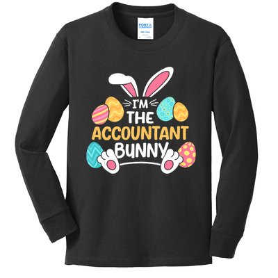 Im The Accountant Bunny CPA Easter Accounting Kids Long Sleeve Shirt