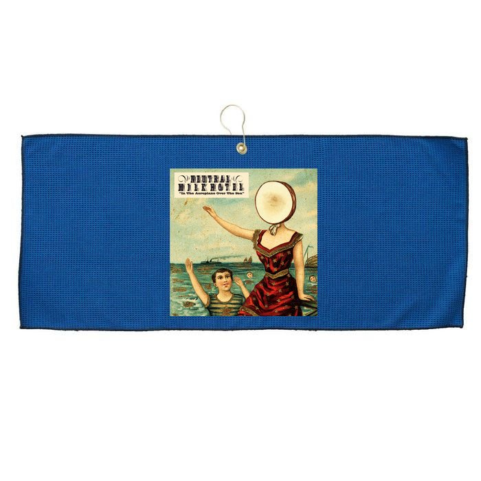 In The Aeroplane Over The Sea Neutral Milk Hotel Large Microfiber Waffle Golf Towel