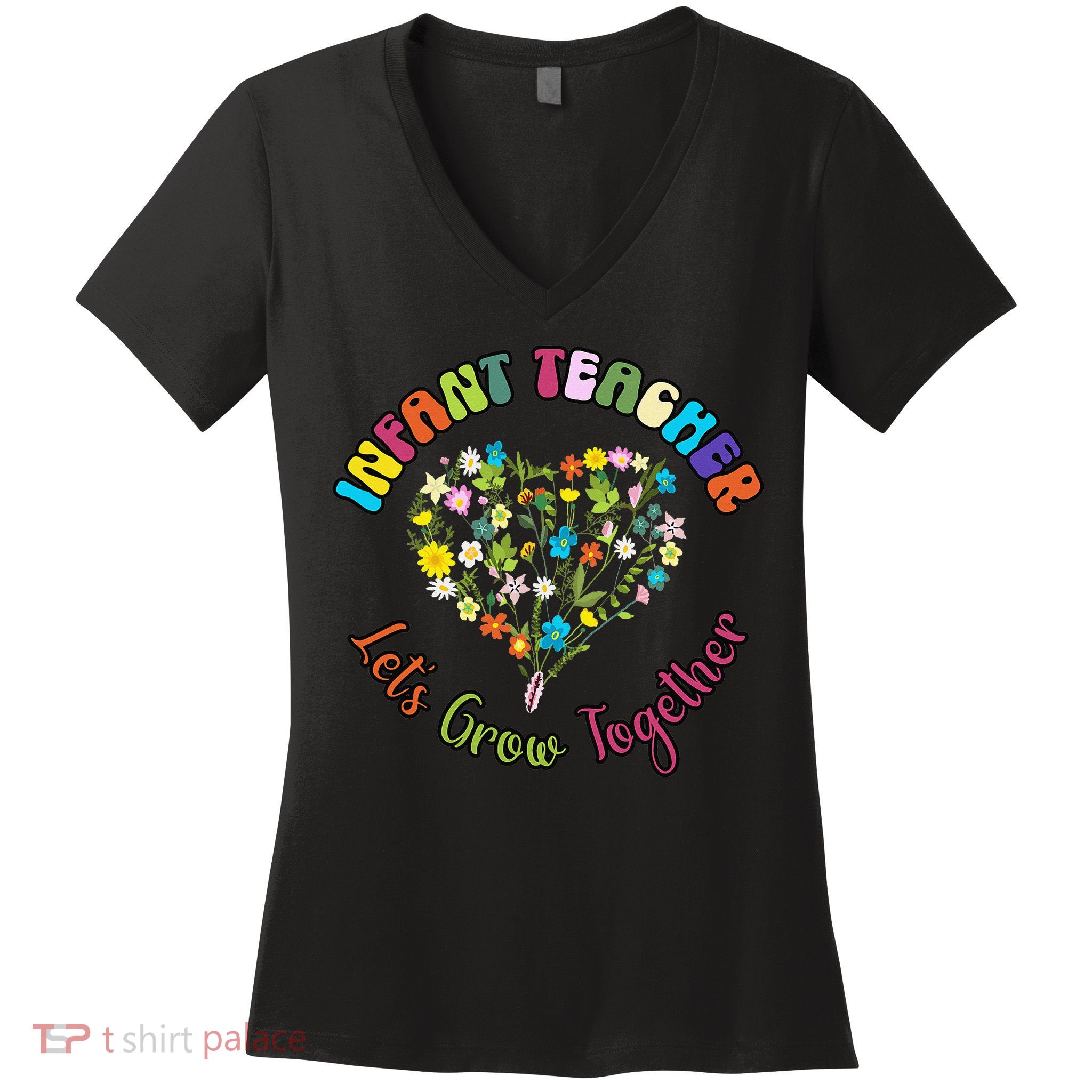 Infant Teacher Appreciation Week Wildflower Floral Women Women's V-Neck T-Shirt