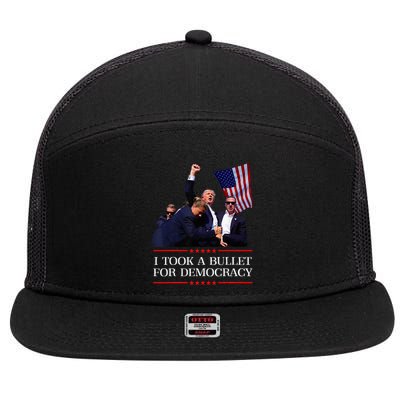 I Took A Bullet For Democracy Expresident Saying Election 7 Panel Mesh Trucker Snapback Hat