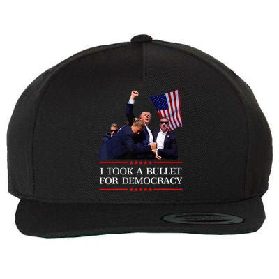 I Took A Bullet For Democracy Expresident Saying Election Wool Snapback Cap