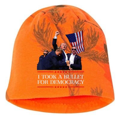 I Took A Bullet For Democracy Expresident Saying Election Kati - Camo Knit Beanie