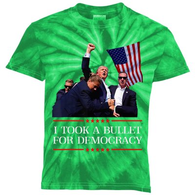 I Took A Bullet For Democracy Expresident Saying Election Kids Tie-Dye T-Shirt