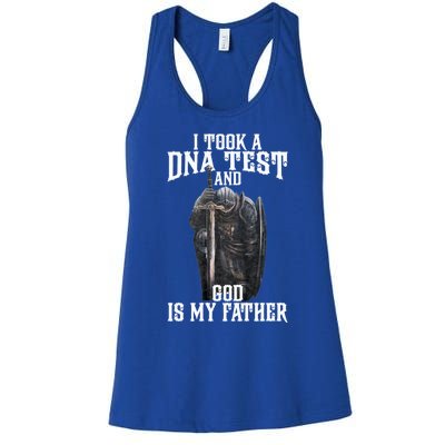 I Took A Dna Test And God Is My Father Women's Racerback Tank