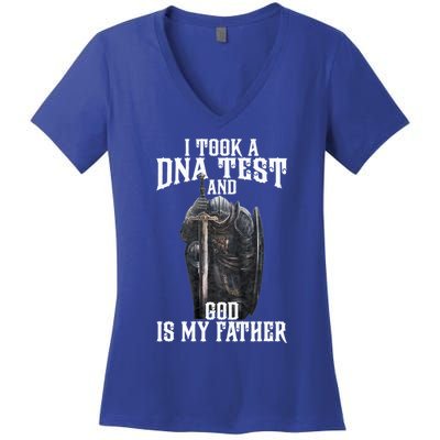 I Took A Dna Test And God Is My Father Women's V-Neck T-Shirt