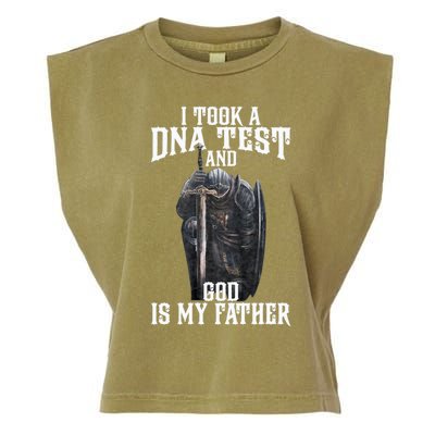 I Took A Dna Test And God Is My Father Garment-Dyed Women's Muscle Tee