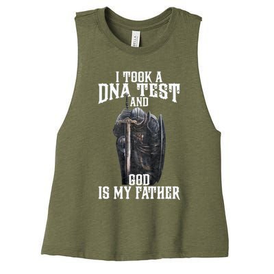 I Took A Dna Test And God Is My Father Women's Racerback Cropped Tank