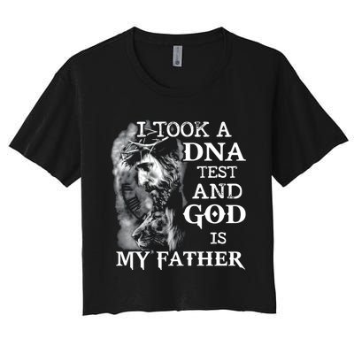 I Took A Dna Test And God Is My Father Women's Crop Top Tee