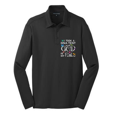 I Took A Dna Test And God Is My Father Silk Touch Performance Long Sleeve Polo