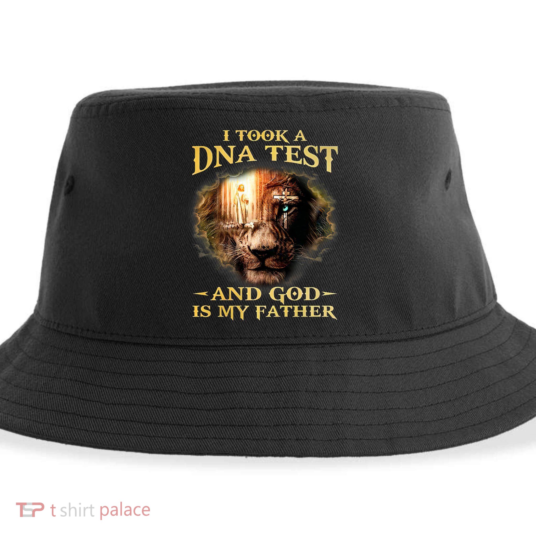 I Took A Dna Test And God Is My Father Lion Jesus Sustainable Bucket Hat