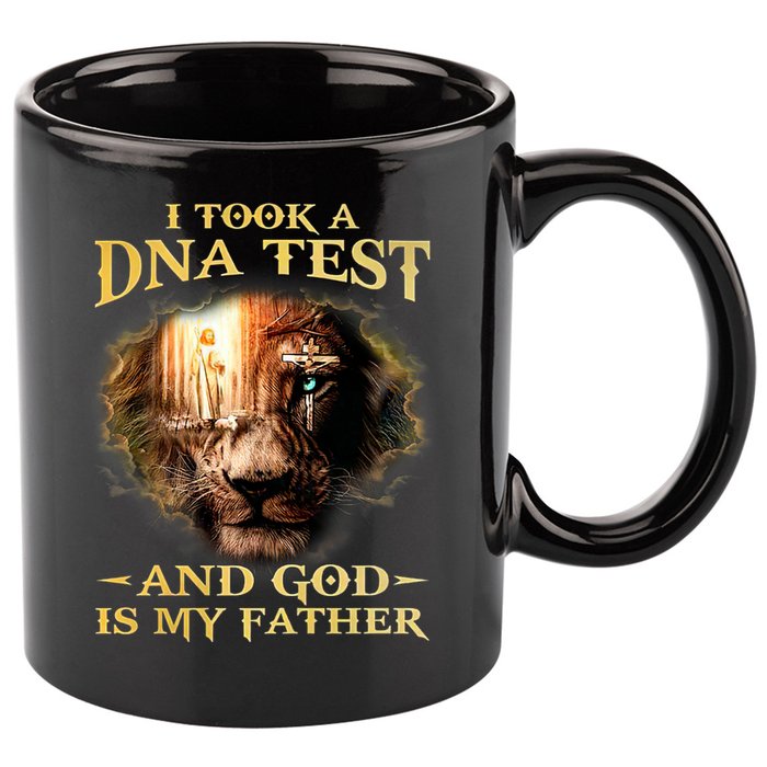 I Took A Dna Test And God Is My Father Lion Jesus 11oz C Handle Ceramic Mug
