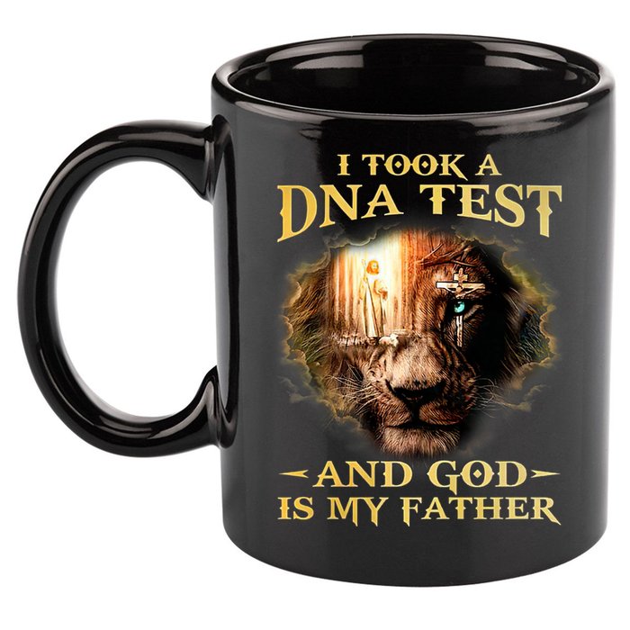 I Took A Dna Test And God Is My Father Lion Jesus 11oz C Handle Ceramic Mug