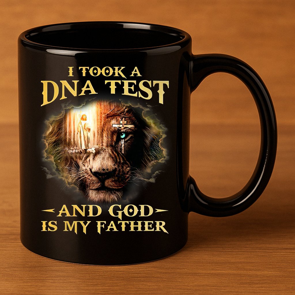 I Took A Dna Test And God Is My Father Lion Jesus 11oz C Handle Ceramic Mug