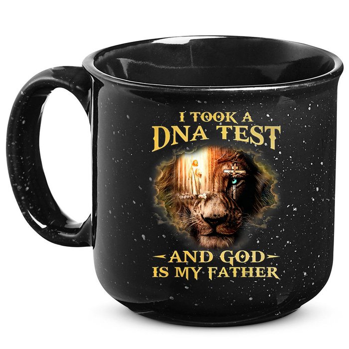 I Took A Dna Test And God Is My Father Lion Jesus 15oz Campfire Ceramic Mug