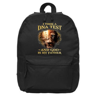 I Took A Dna Test And God Is My Father Lion Jesus 16 in Basic Backpack