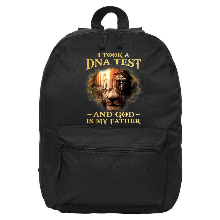 I Took A Dna Test And God Is My Father Lion Jesus 16 in Basic Backpack
