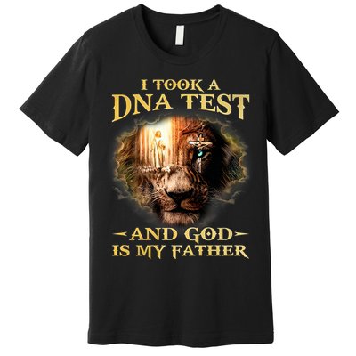 I Took A Dna Test And God Is My Father Lion Jesus Premium T-Shirt