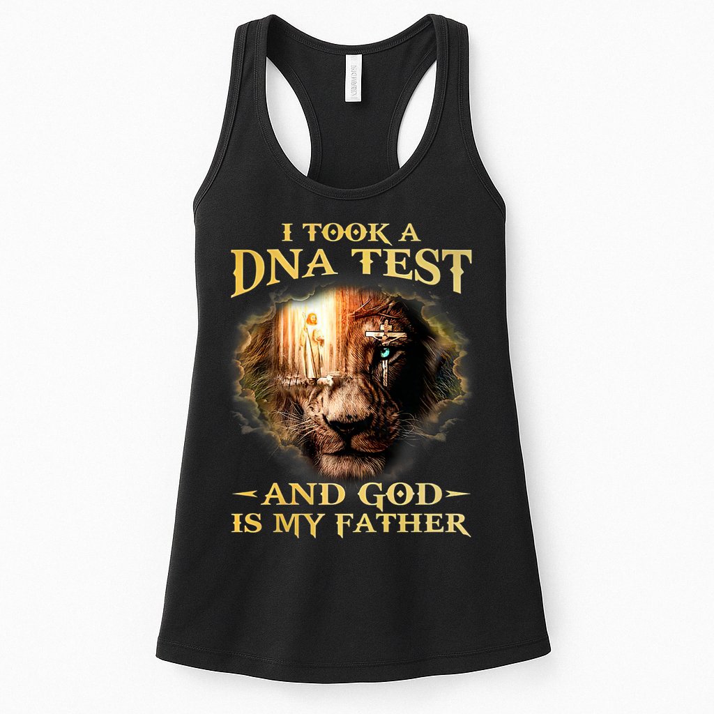 I Took A Dna Test And God Is My Father Lion Jesus Womens Tank Top