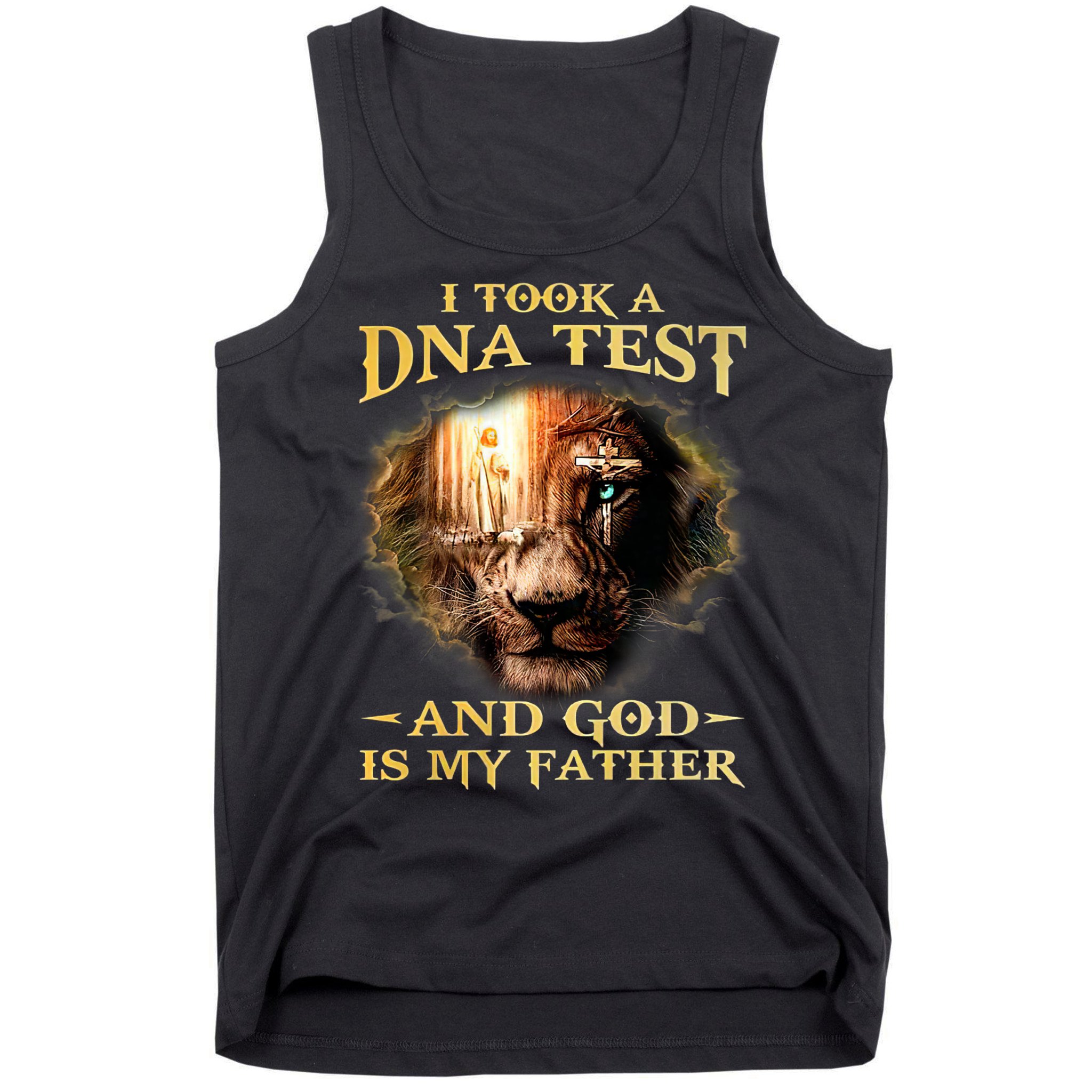 I Took A Dna Test And God Is My Father Lion Jesus Tank Top