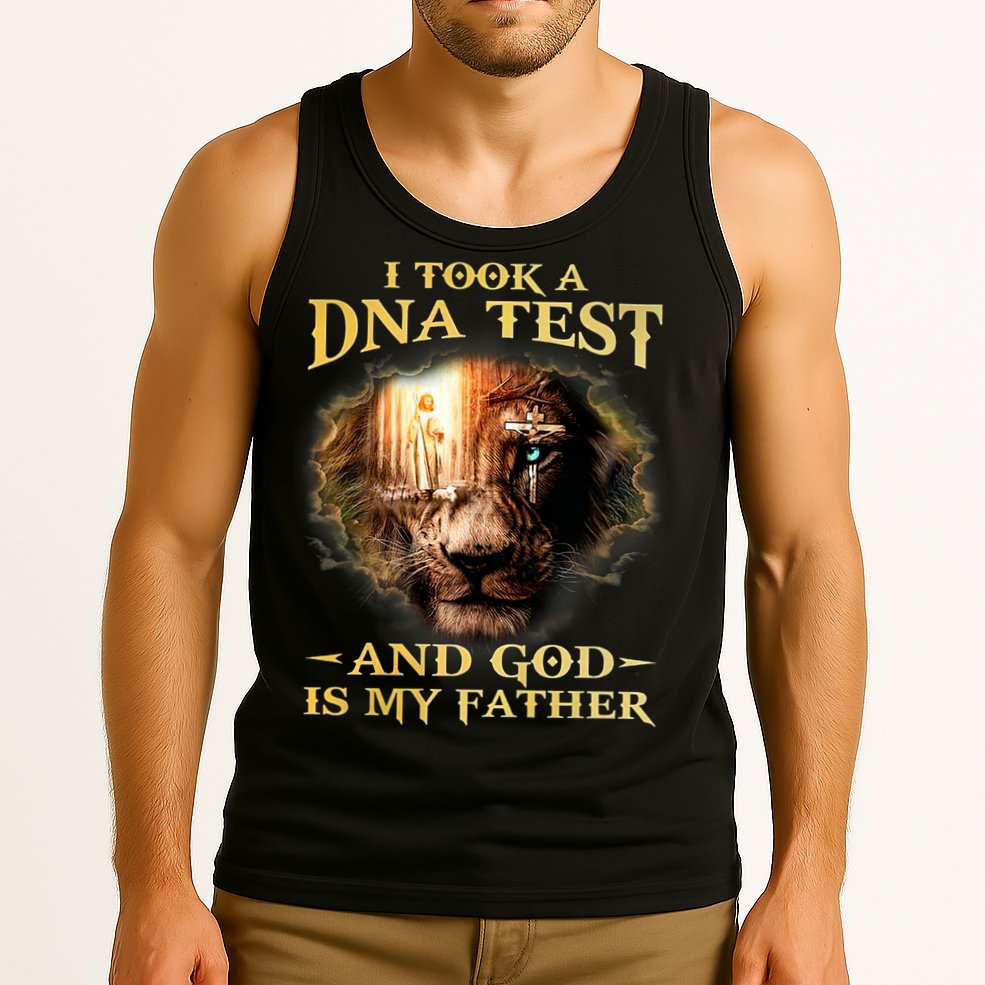 I Took A Dna Test And God Is My Father Lion Jesus Tank Top