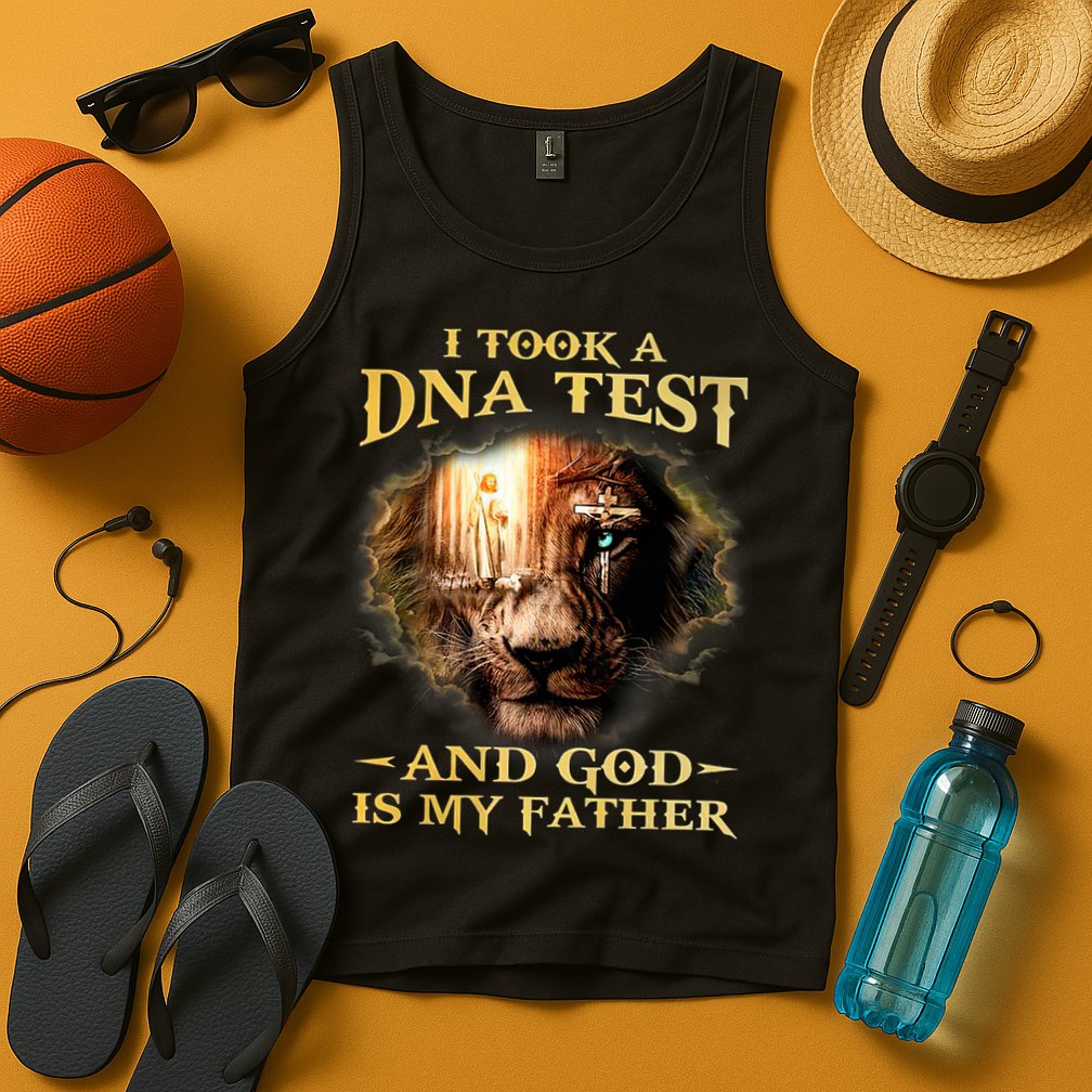 I Took A Dna Test And God Is My Father Lion Jesus Tank Top