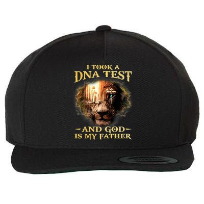 I Took A Dna Test And God Is My Father Lion Jesus Wool Snapback Cap