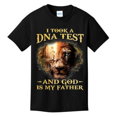 I Took A Dna Test And God Is My Father Lion Jesus Kids T-Shirt