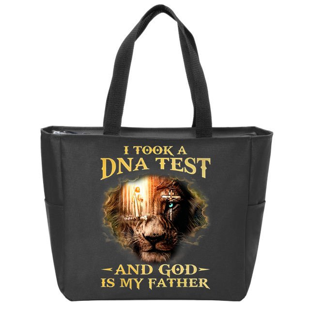 I Took A Dna Test And God Is My Father Lion Jesus Zip Tote Bag