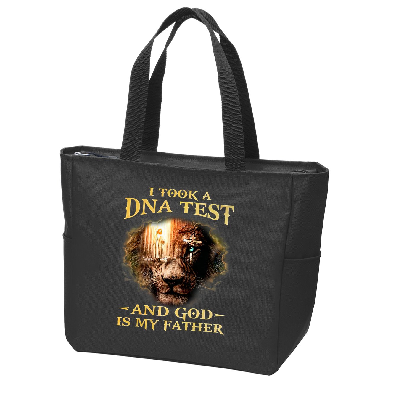 I Took A Dna Test And God Is My Father Lion Jesus Zip Tote Bag