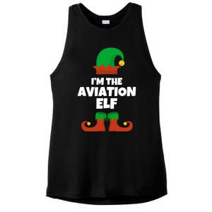 IM The Aviation Elf Family Pajama Christmas Aviator Pilot Cool Gift Ladies PosiCharge Tri-Blend Wicking Tank