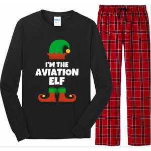 IM The Aviation Elf Family Pajama Christmas Aviator Pilot Cool Gift Long Sleeve Pajama Set