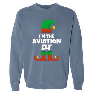 IM The Aviation Elf Family Pajama Christmas Aviator Pilot Cool Gift Garment-Dyed Sweatshirt