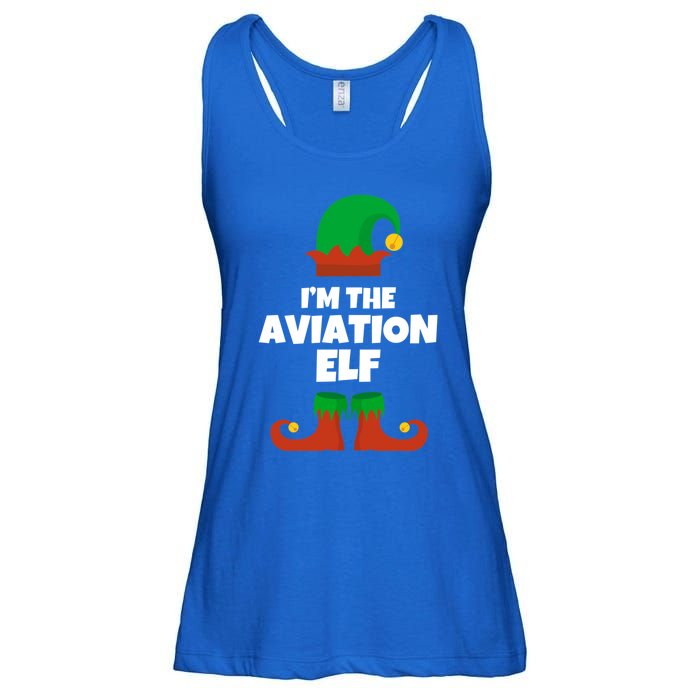 IM The Aviation Elf Family Pajama Christmas Aviator Pilot Cool Gift Ladies Essential Flowy Tank