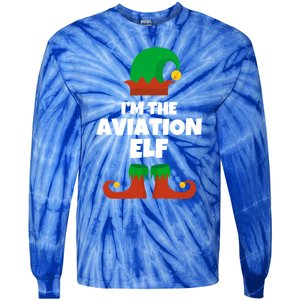 IM The Aviation Elf Family Pajama Christmas Aviator Pilot Cool Gift Tie-Dye Long Sleeve Shirt