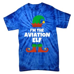 IM The Aviation Elf Family Pajama Christmas Aviator Pilot Cool Gift Tie-Dye T-Shirt