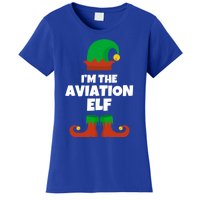 IM The Aviation Elf Family Pajama Christmas Aviator Pilot Cool Gift Women's T-Shirt