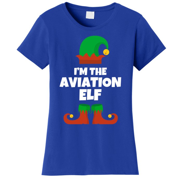 IM The Aviation Elf Family Pajama Christmas Aviator Pilot Cool Gift Women's T-Shirt