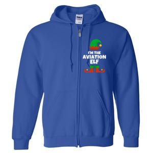 IM The Aviation Elf Family Pajama Christmas Aviator Pilot Cool Gift Full Zip Hoodie