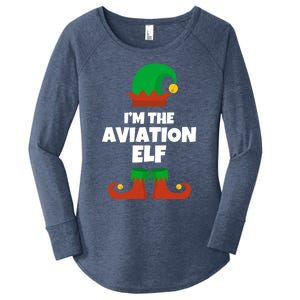 IM The Aviation Elf Family Pajama Christmas Aviator Pilot Cool Gift Women's Perfect Tri Tunic Long Sleeve Shirt