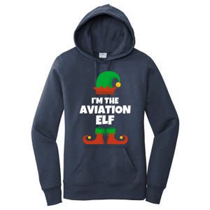 IM The Aviation Elf Family Pajama Christmas Aviator Pilot Cool Gift Women's Pullover Hoodie